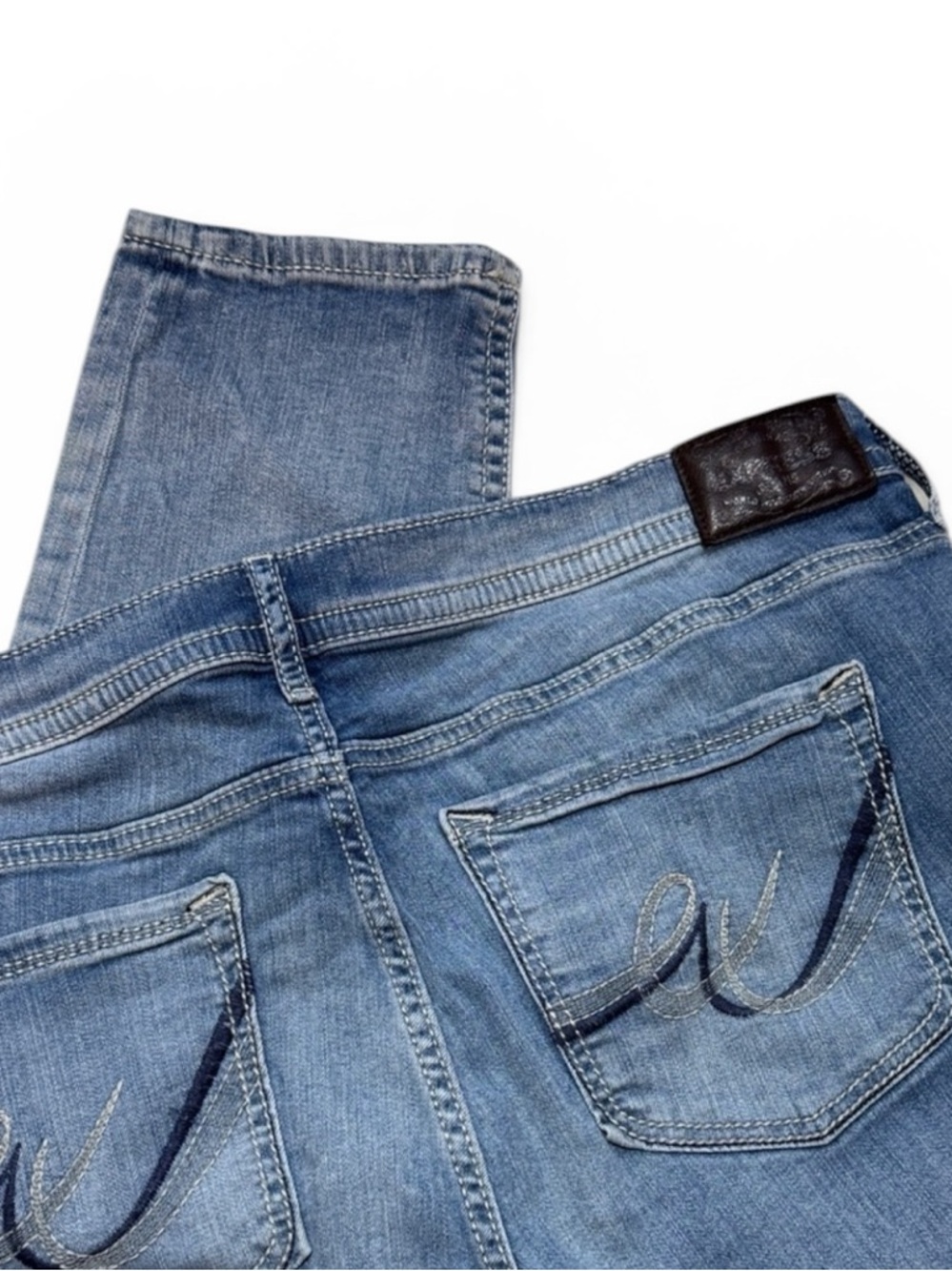 Express Light Blue Straight Leg Jeans